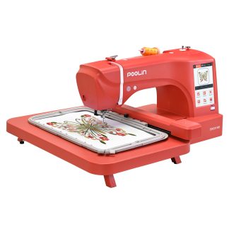 PooLin EOC07-RE Computer Embroidery Machine – Single Head, 200×380mm Hoop, 7″ Touchscreen, 200 Built-In Designs